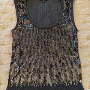 J CrewSequin Embellished Black and Gold Women's Top